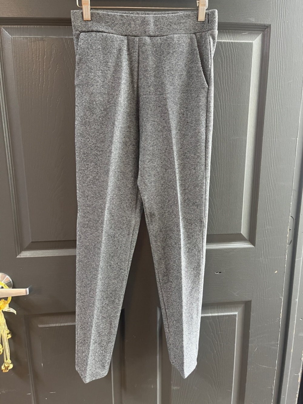 Crosby Grey Herringbone Knit Pull On Trousers Pants Size Small